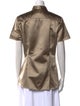 Burberry London Short Sleeve Button-Up Top