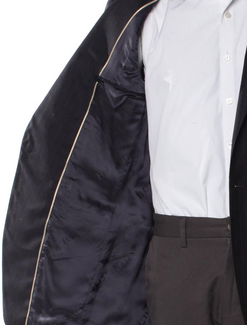 Burberry London Men's Blue Pattern Printed Wool Blazer