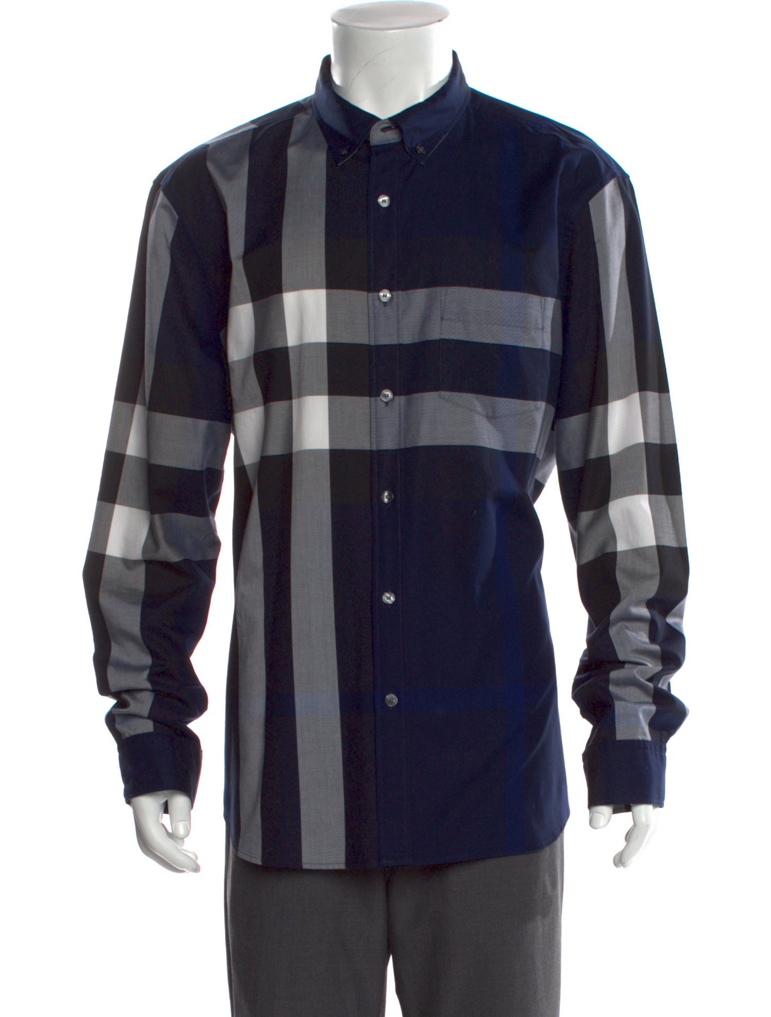 Burberry London Exploded Check Pattern Long Sleeve Shirt