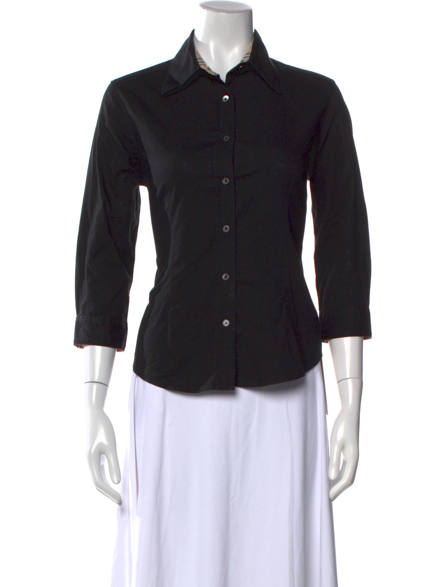 Burberry London Three-Quarter Sleeve Button-Up Top