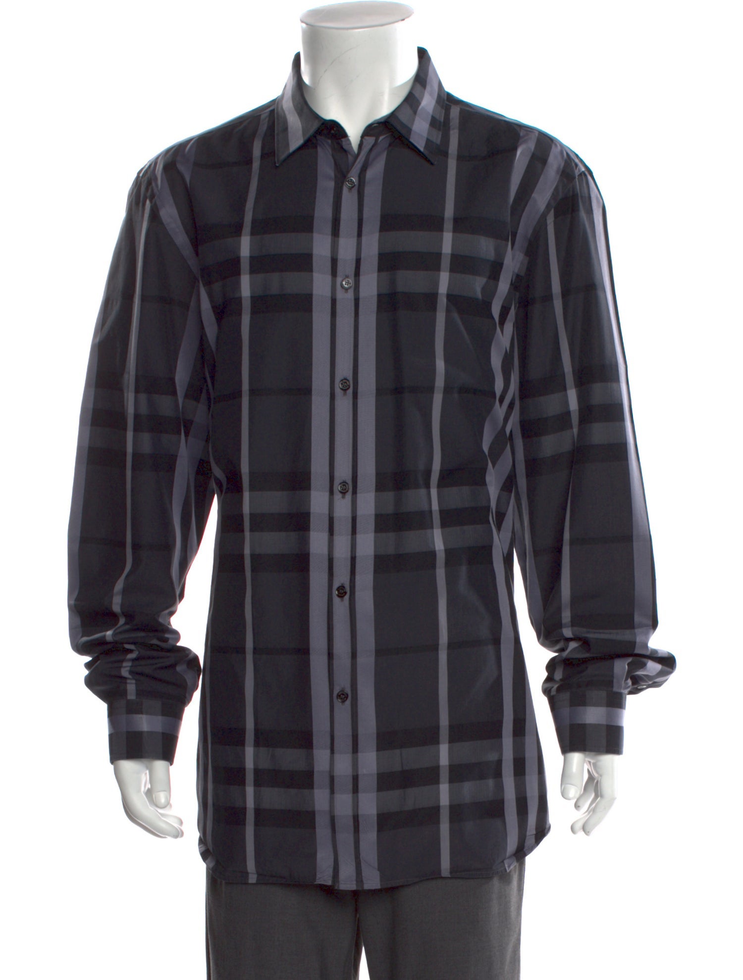 Burberry London Abstract Check Long Sleeve Dress Shirt