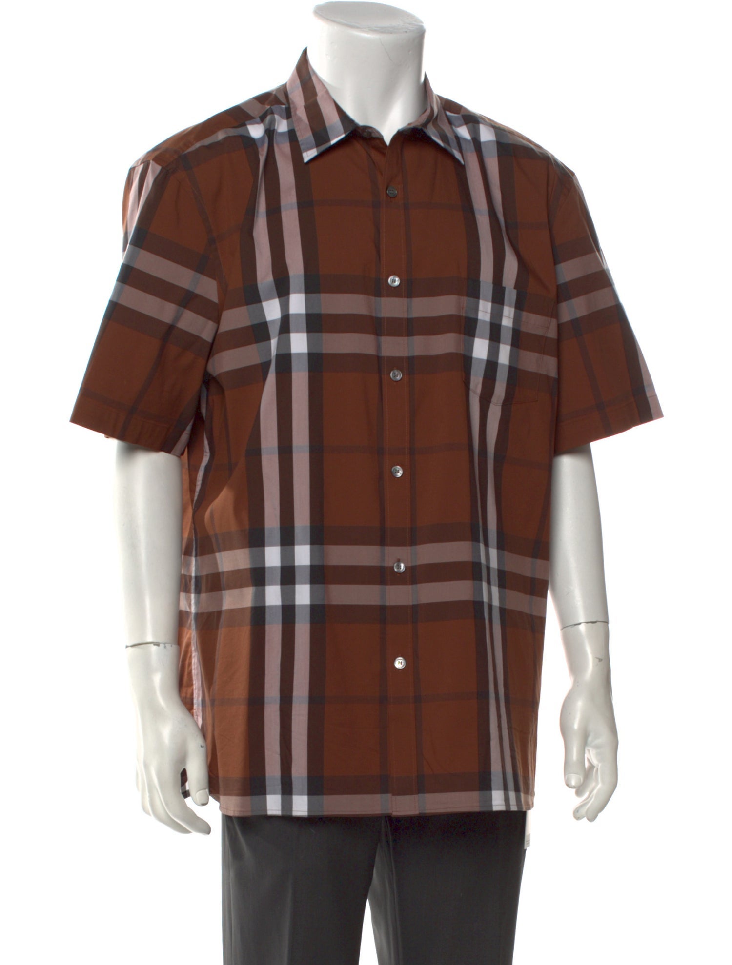 Burberry London Plaid Print Short Sleeve Shirt
