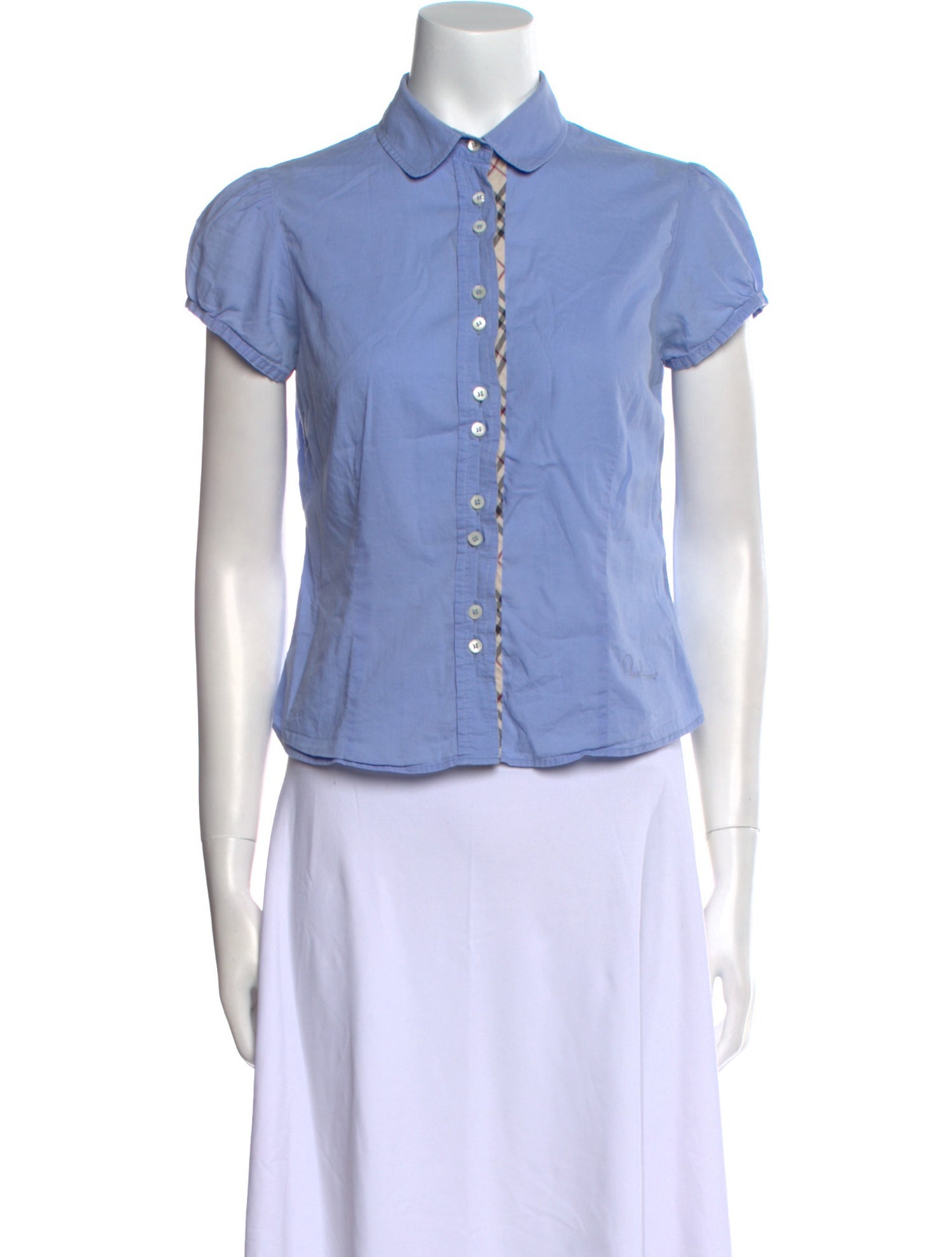 Burberry London Short Sleeve Button-Up Top