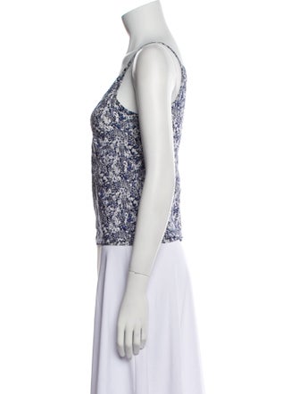 Burberry London Printed Square Neckline Top