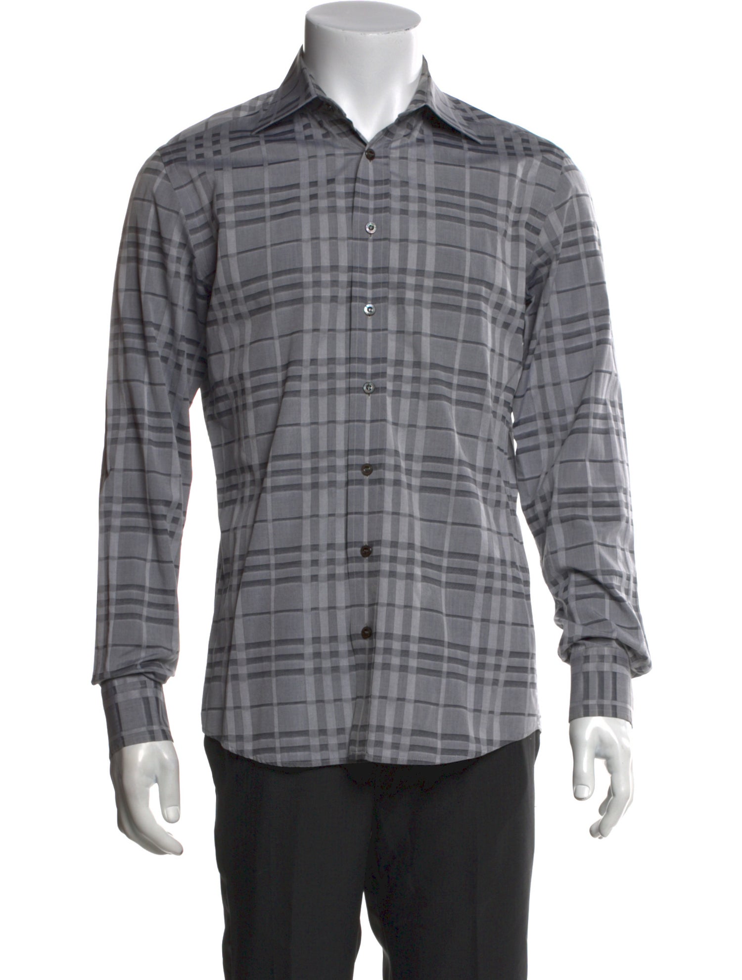 Burberry London Nova Check Pattern Long Sleeve Dress Shirt
