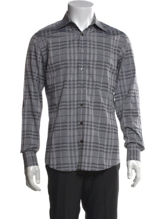 Burberry London Nova Check Pattern Long Sleeve Dress Shirt