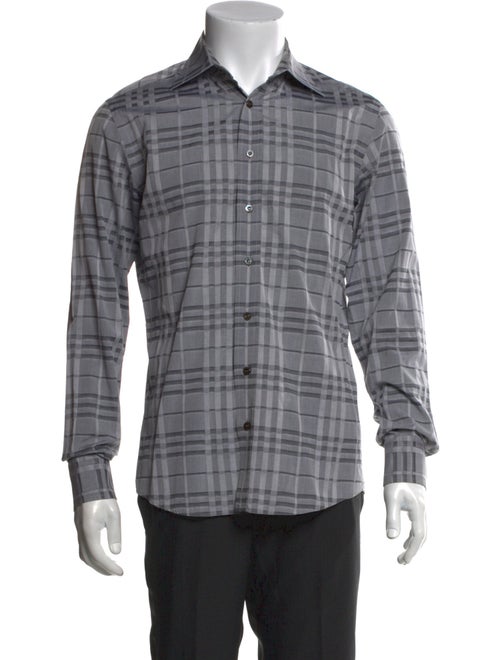 Burberry London Nova Check Pattern Long Sleeve Dress Shirt