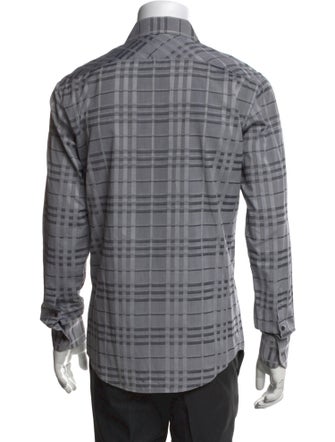 Burberry London Nova Check Pattern Long Sleeve Dress Shirt