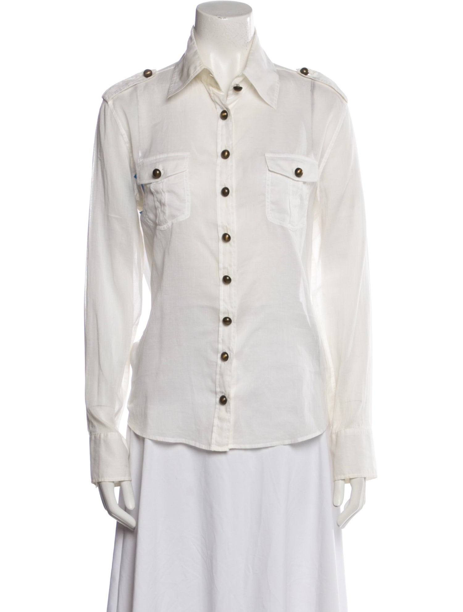 Burberry London Long Sleeve Button-Up Top