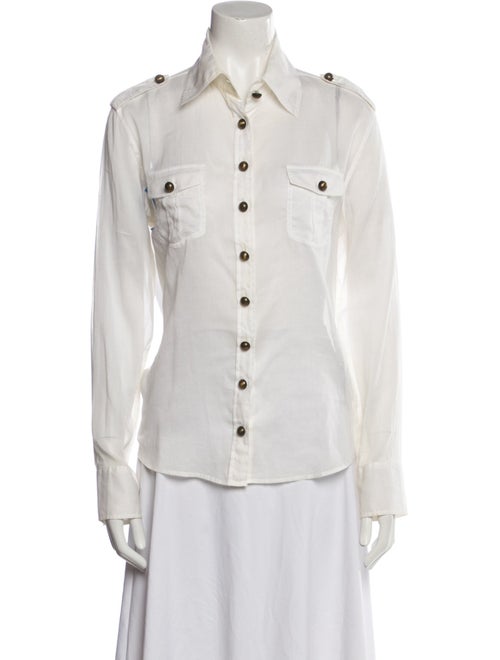 Burberry London Long Sleeve Button-Up Top
