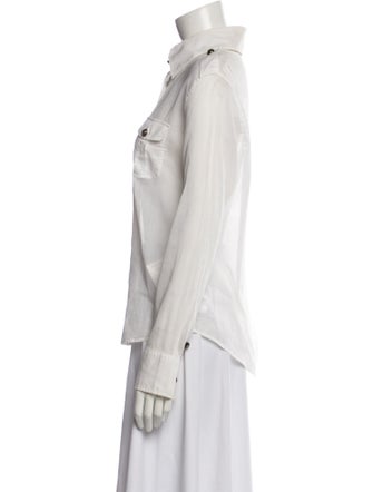 Burberry London Long Sleeve Button-Up Top
