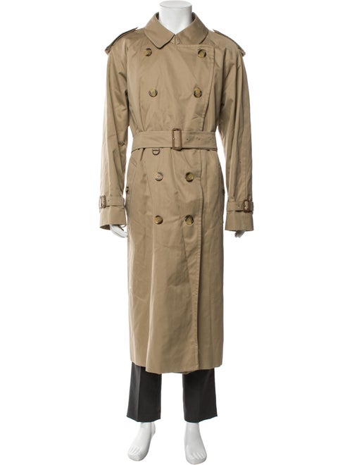 Burberry London House Check Pattern Wool Trench Coat