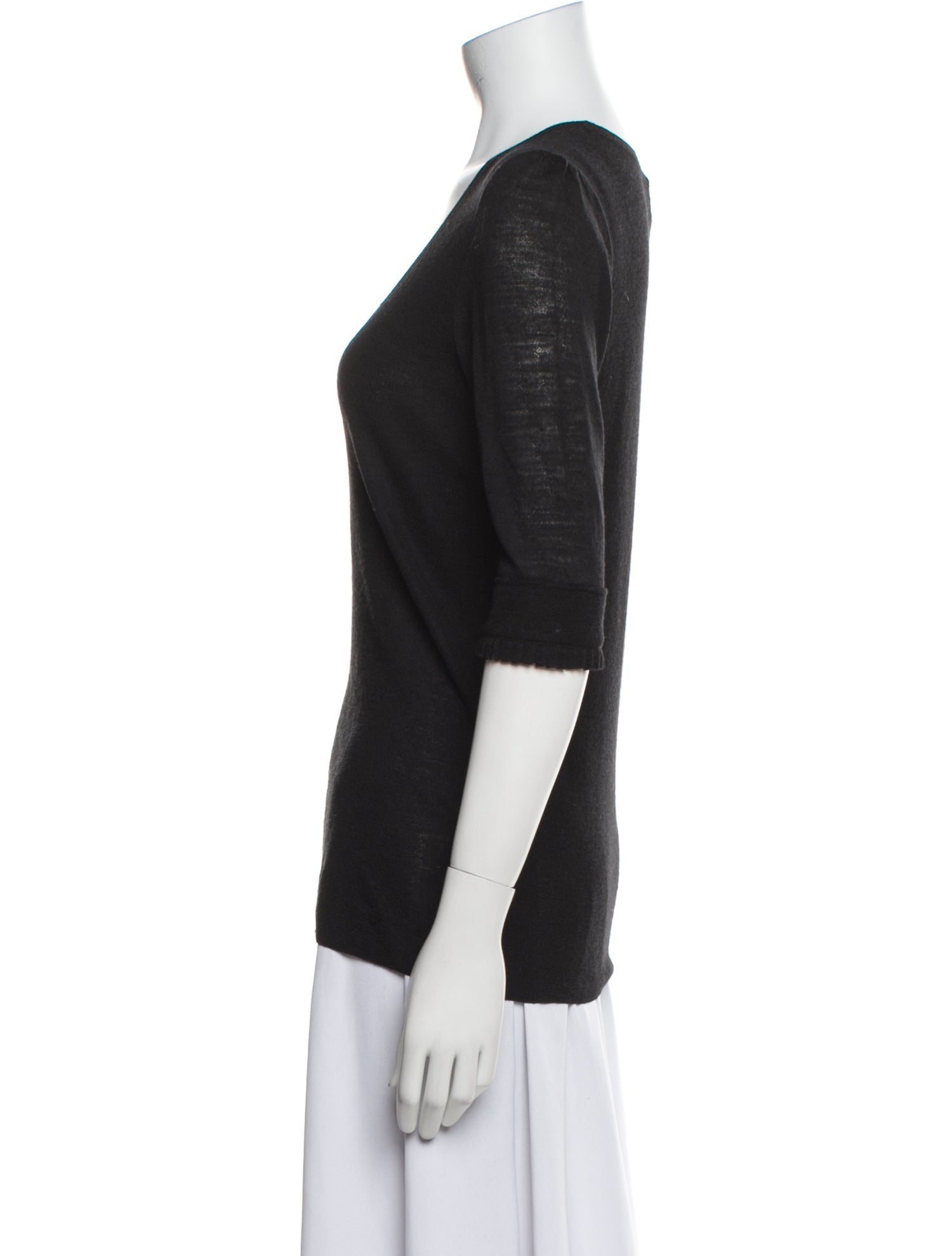 Burberry London Wool Scoop Neck T-Shirt