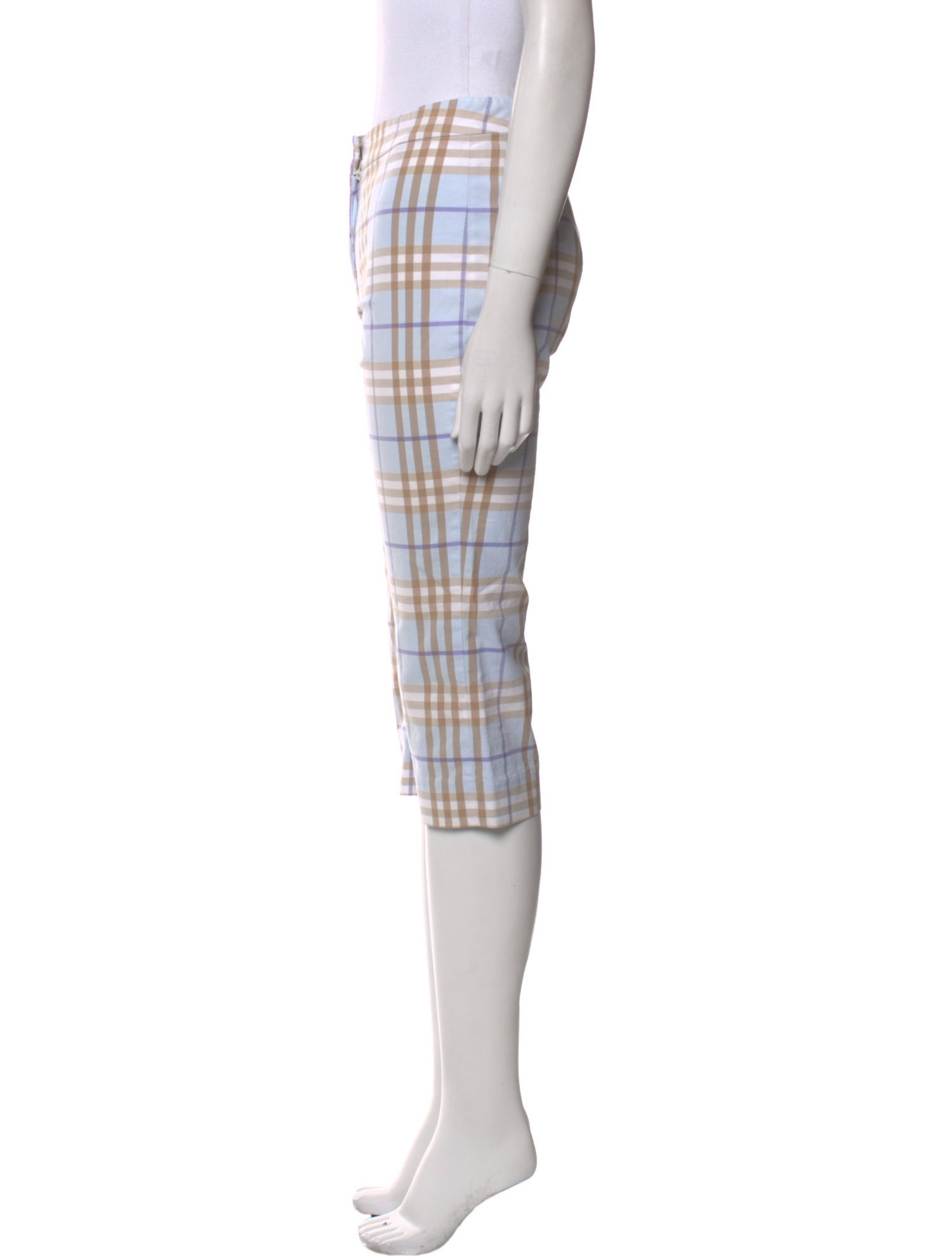 Burberry London Plaid Print Straight Leg Pants