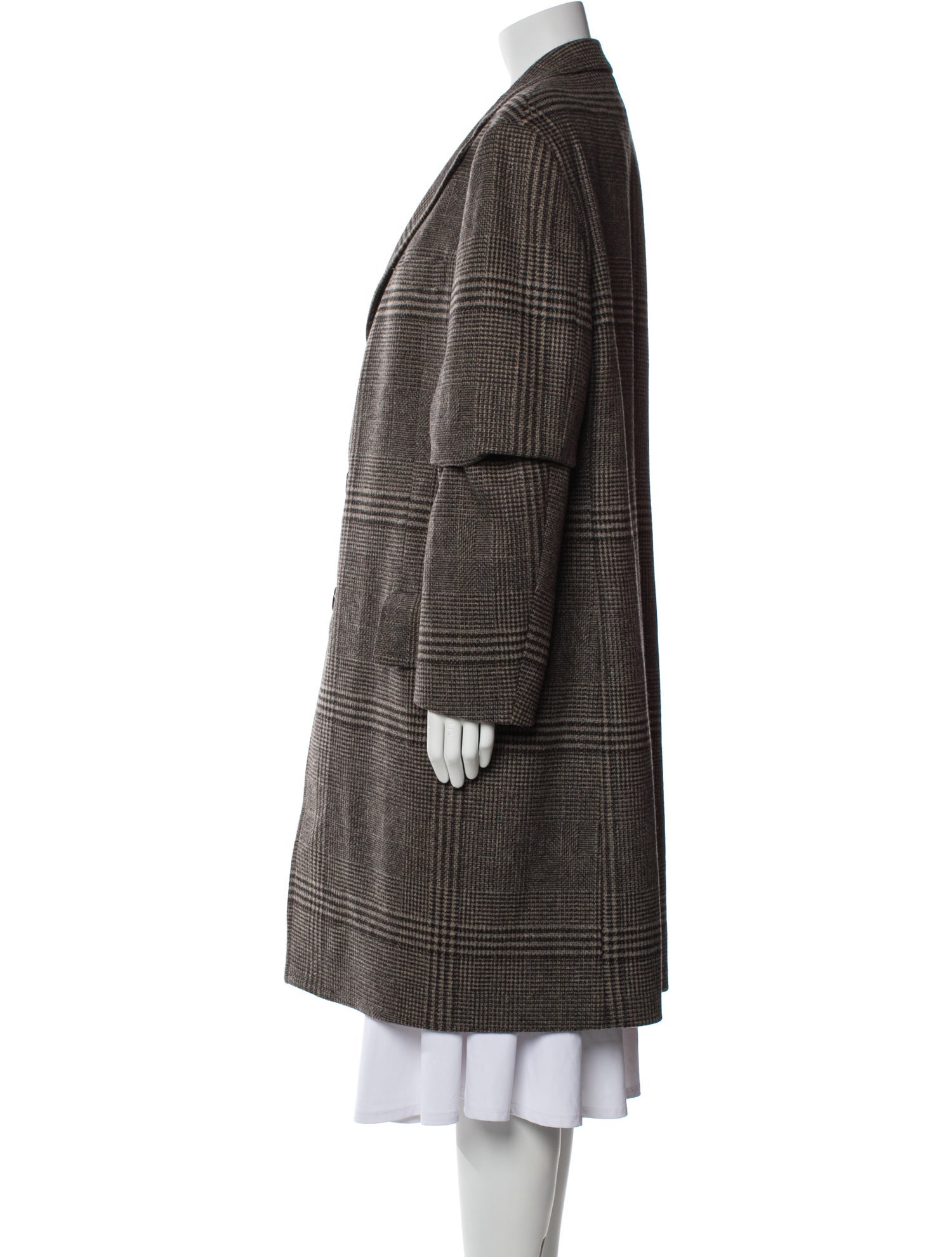 Burberry London Lambswool Plaid Print Coat