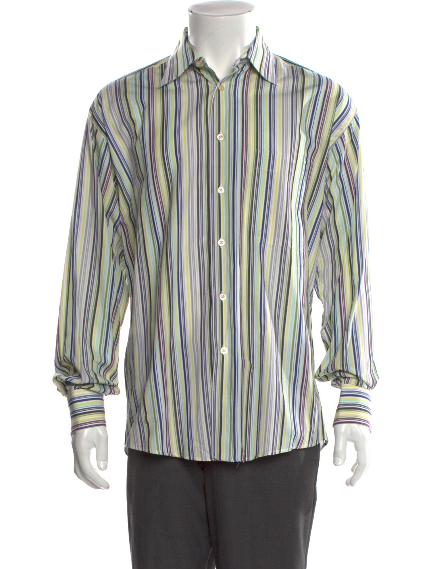 Burberry London Striped Long Sleeve Dress Shirt