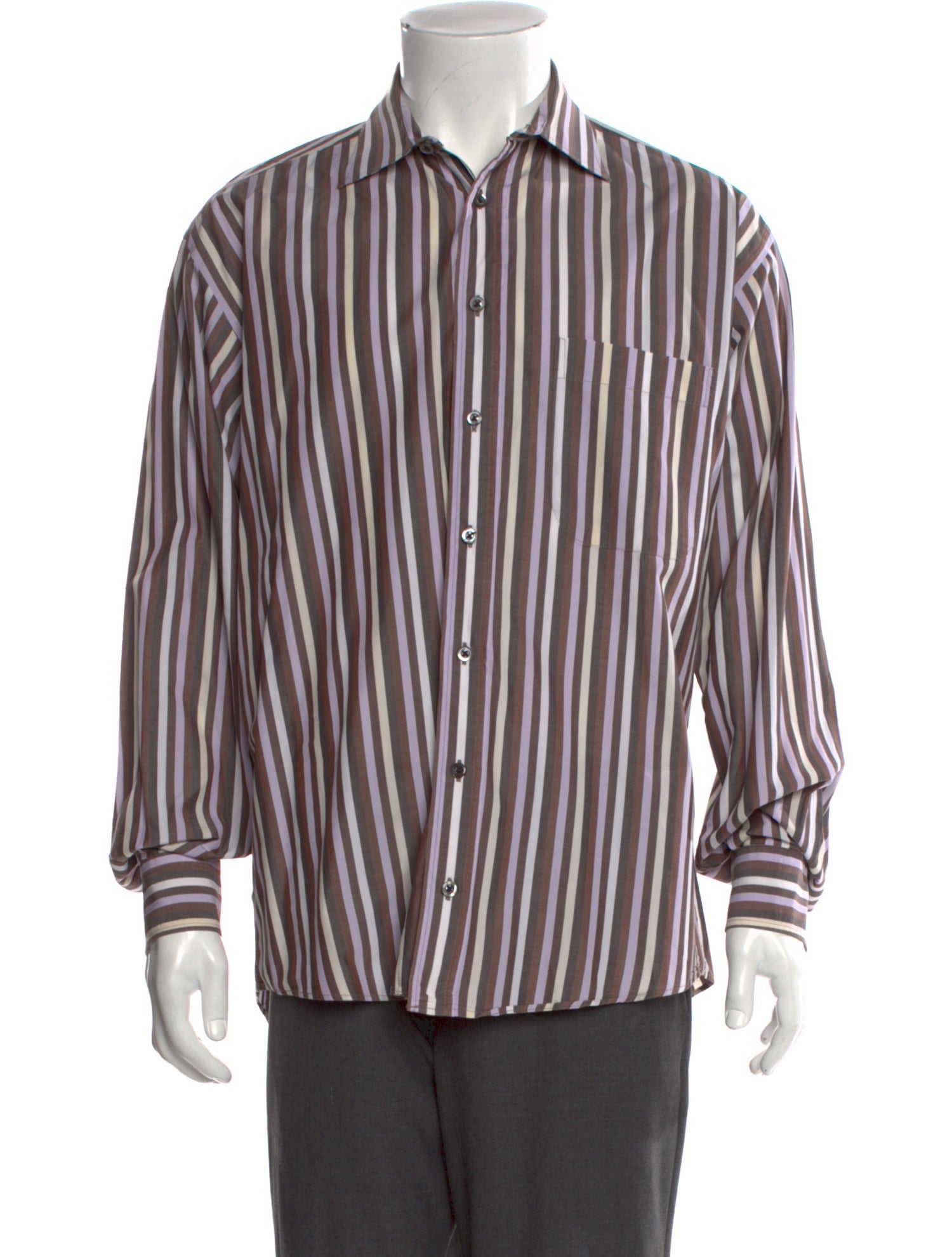 Burberry London Striped Long Sleeve Dress Shirt