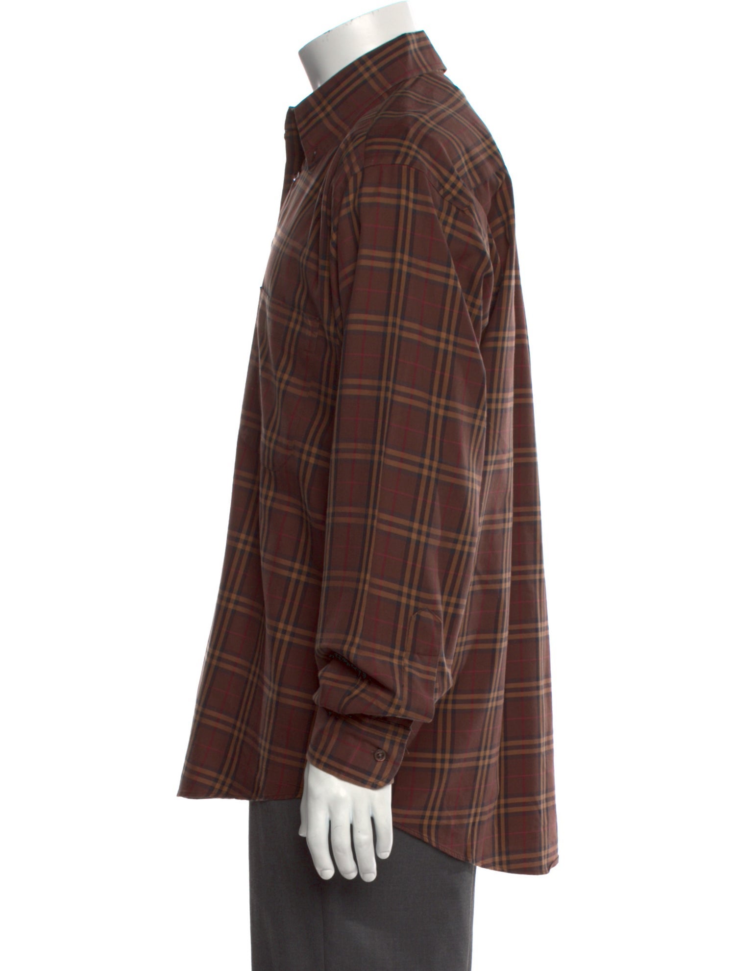 Burberry London Vintage Check Plaid Print Dress Shirt