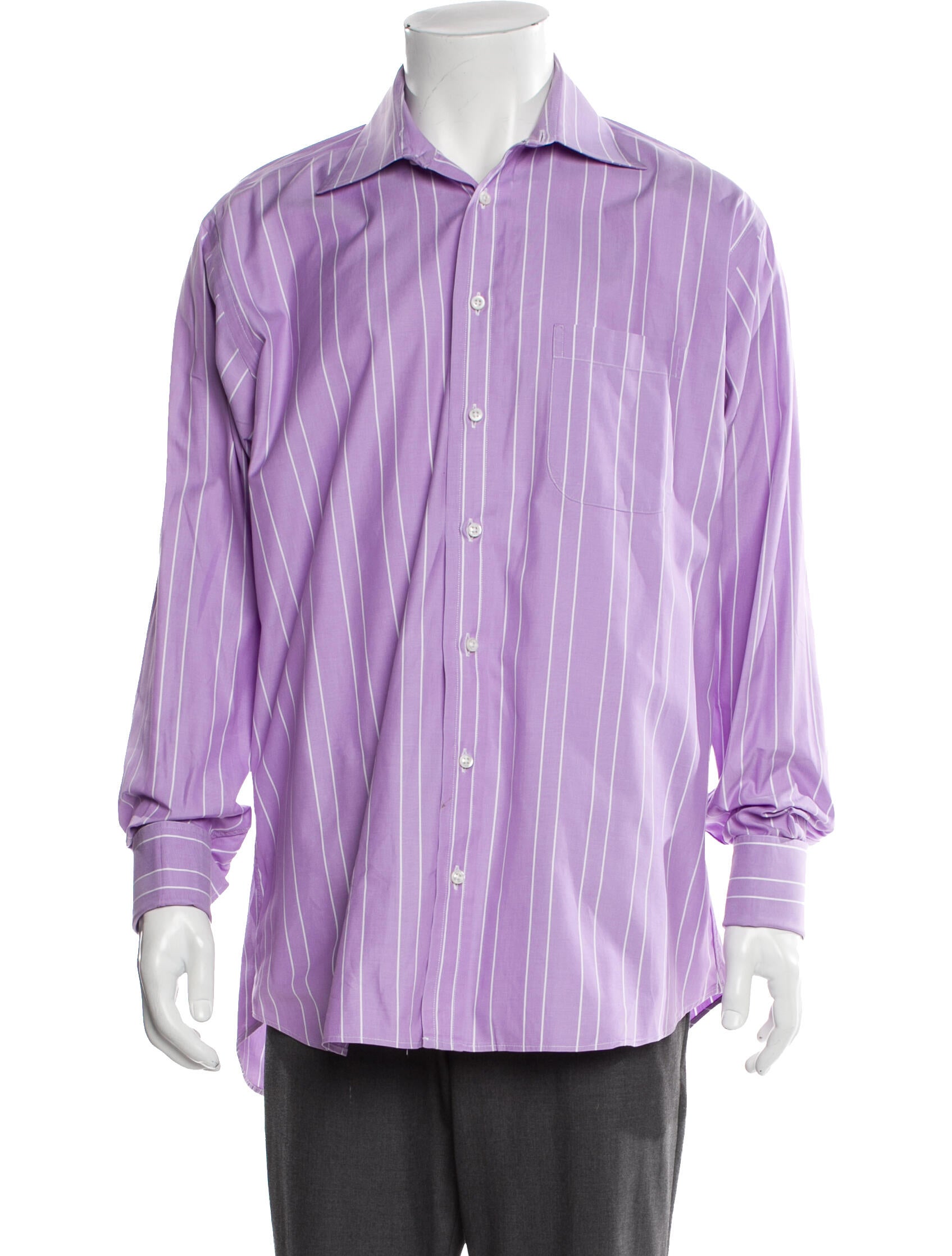 Burberry London Striped Long Sleeve Dress Shirt