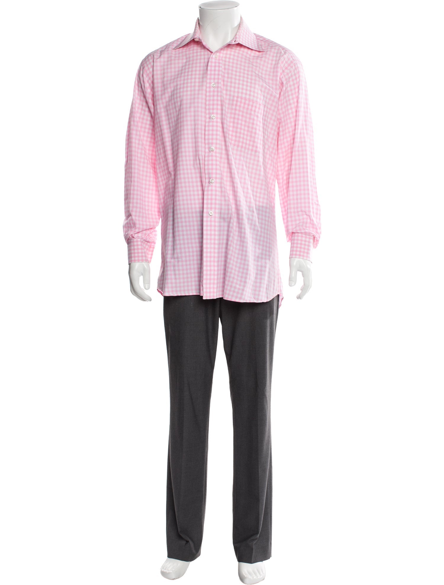 Burberry London Plaid Print Long Sleeve Dress Shirt