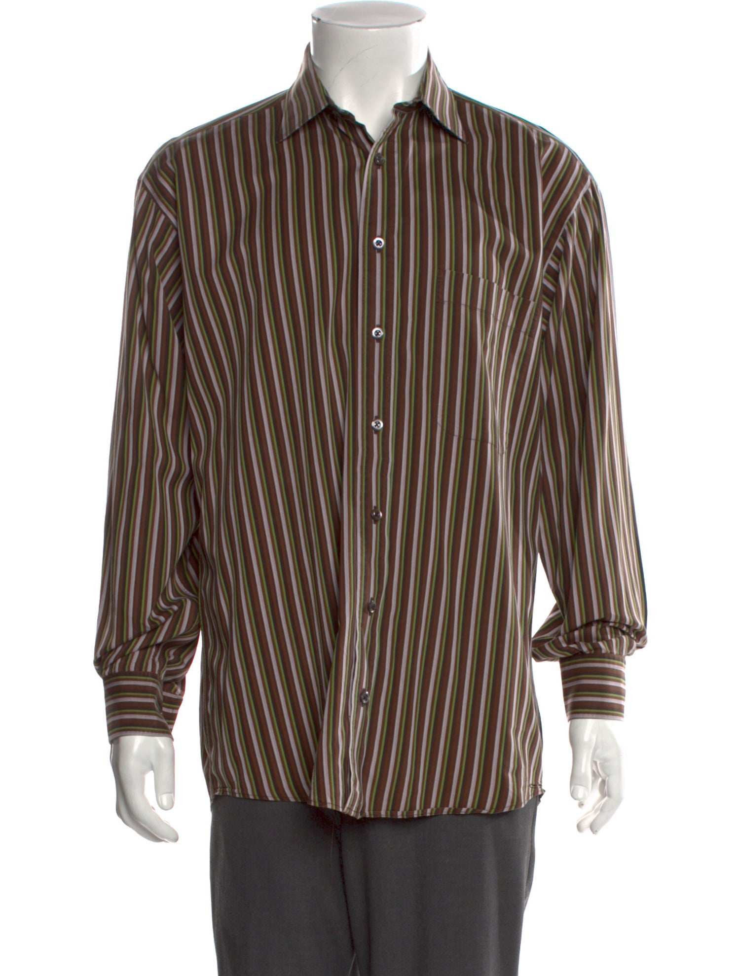 Burberry London Striped Long Sleeve Dress Shirt