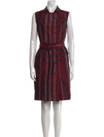 Burberry London Plaid Print Knee-Length Dress