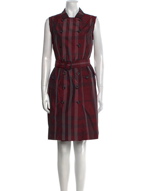 Burberry London Plaid Print Knee-Length Dress