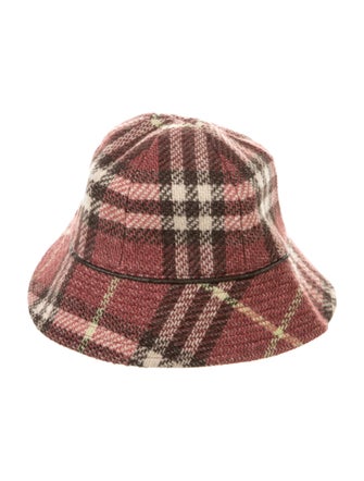 Burberry Blue Label Red Pattern Bucket Hat