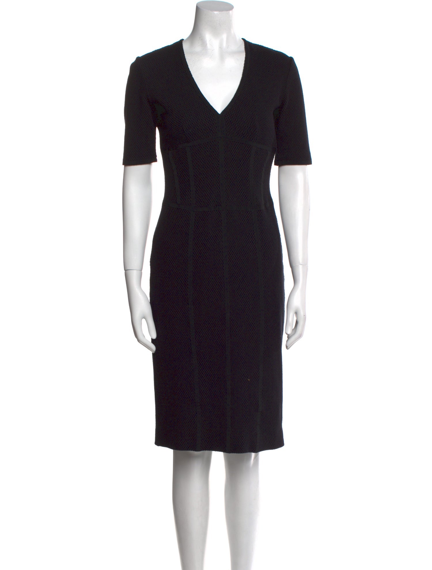 Burberry London V-Neck Knee-Length Dress