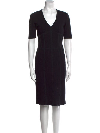 Burberry London V-Neck Knee-Length Dress