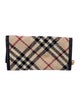 Burberry London Nova Check Pattern Wool Continental Wallet