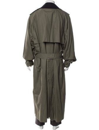 Burberry London Nova Check Pattern Wool Trench Coat