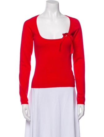 Burberry London Square Neckline Long Sleeve Top