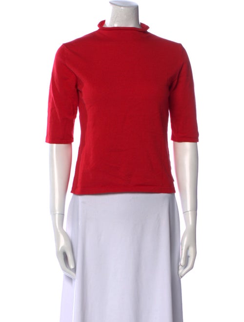 Burberry London Mock Neck Three-Quarter Sleeve Top