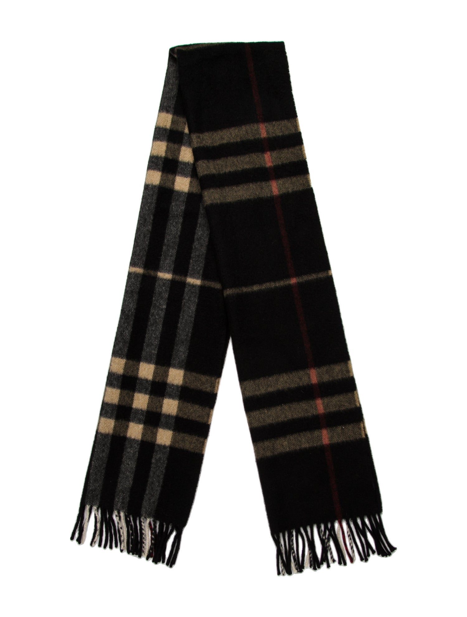 Burberry London Cashmere Plaid Print Scarf