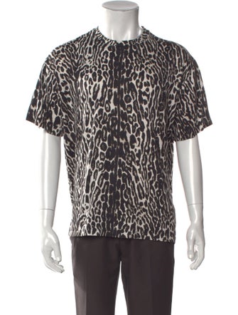 Burberry London Animal Print Crew Neck Henley