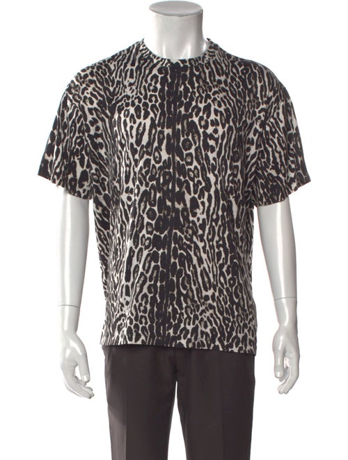 Burberry London Animal Print Crew Neck Henley