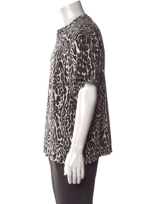 Burberry London Animal Print Crew Neck Henley
