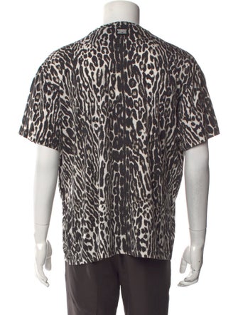 Burberry London Animal Print Crew Neck Henley