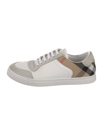 Burberry London Leather Printed Sneakers