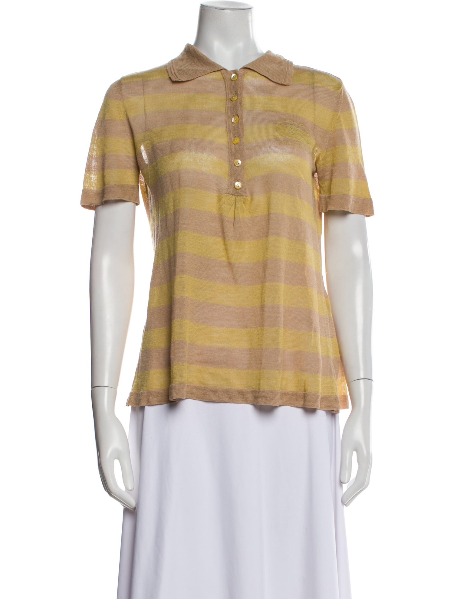 Burberry London Bamboo Plaid Print Polo