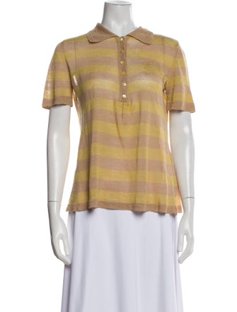 Burberry London Bamboo Plaid Print Polo