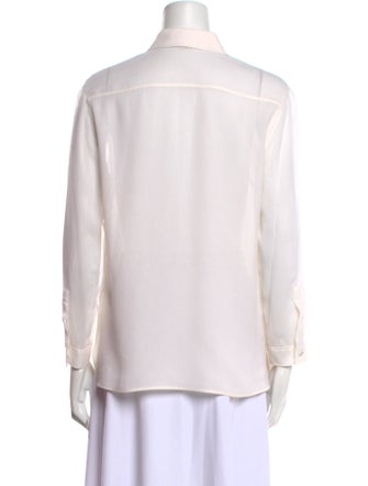 Burberry London Silk Long Sleeve Button-Up Top