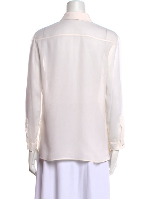 Burberry London Silk Long Sleeve Button-Up Top