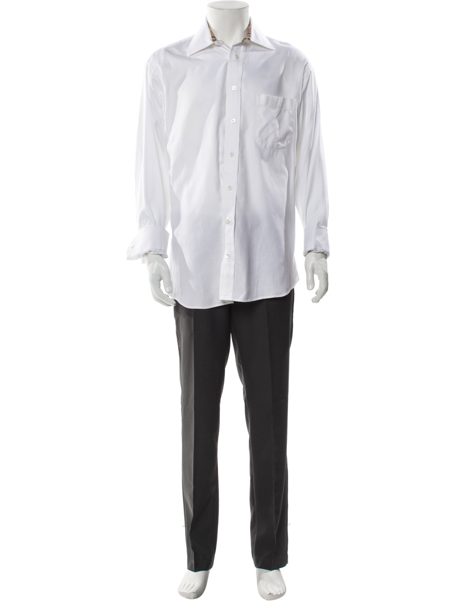 Burberry London Signature Logo Long Sleeve Dress Shirt