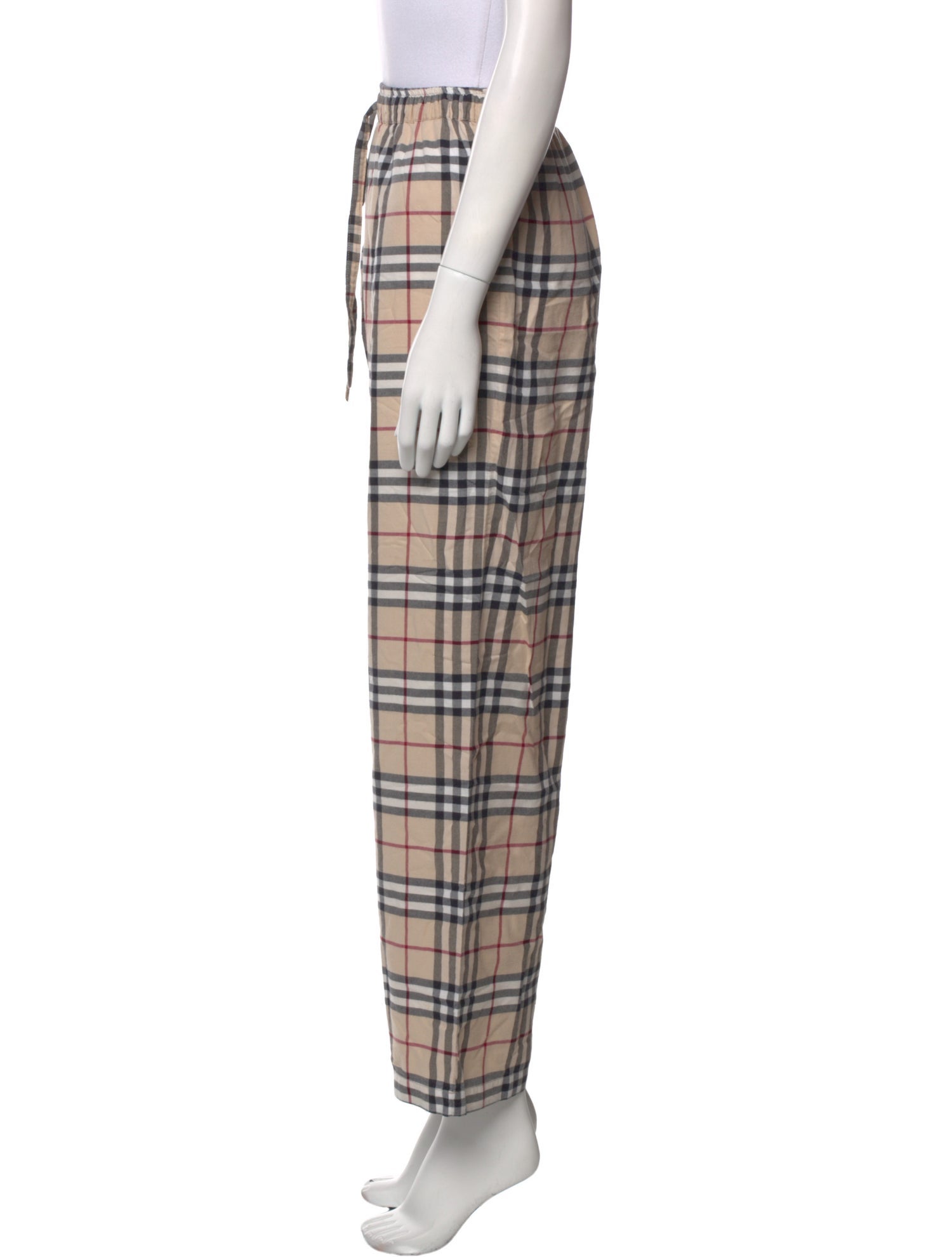 Burberry London Plaid Print Wide Leg Pants
