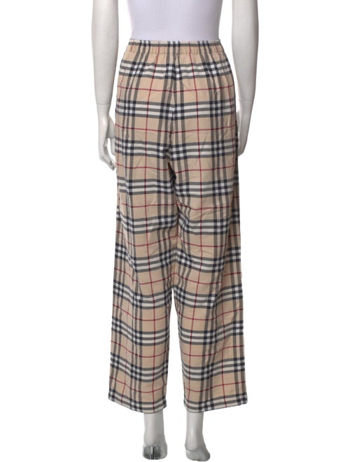 Burberry London Plaid Print Wide Leg Pants