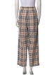 Burberry London Plaid Print Wide Leg Pants