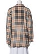 Burberry London Plaid Print Long Sleeve Button-Up Top