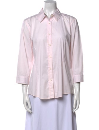 Burberry London Three-Quarter Sleeve Button-Up Top